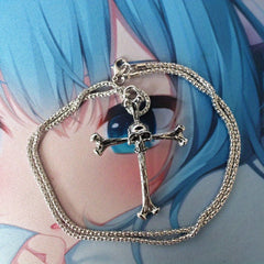 Men's Skull Pendant Cross Necklace Hip Hop Style Jewelry Gift