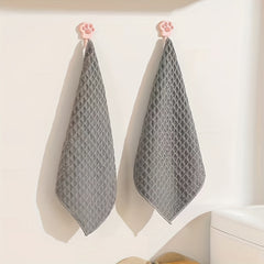 6pcs Waffle Grid Cleaning Cloth Quick Drying Kitchen Dishwashing