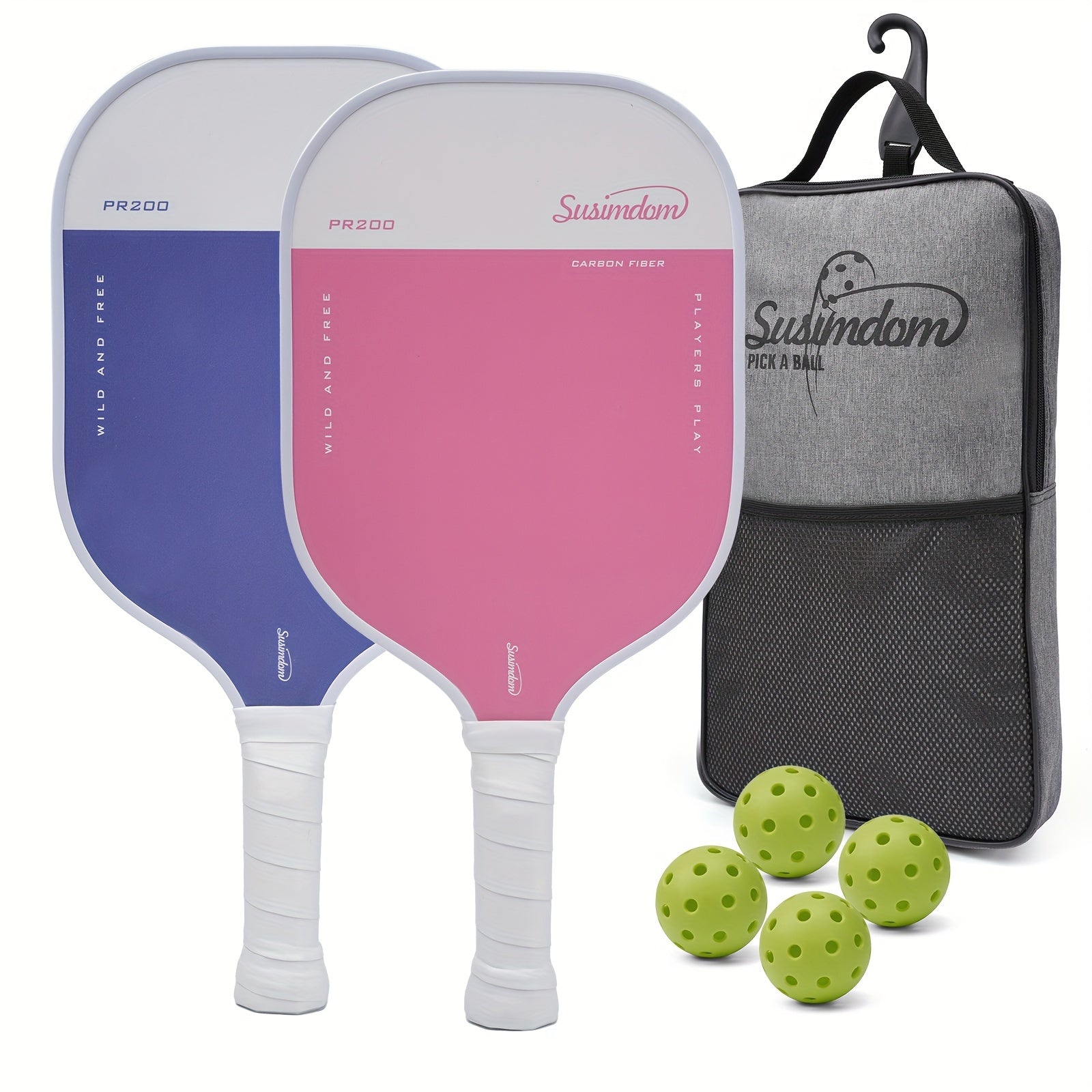 Pink Light Pickleball Racket Set with Bag