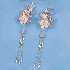 2PCS Vintage Hair Clip Chinese Style Hair Clip With Beads Tassel