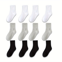12 Pairs Comfortable Breathable Socks for Teens Spring Summer