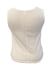  Solid Waffle Round Neck Tank Top