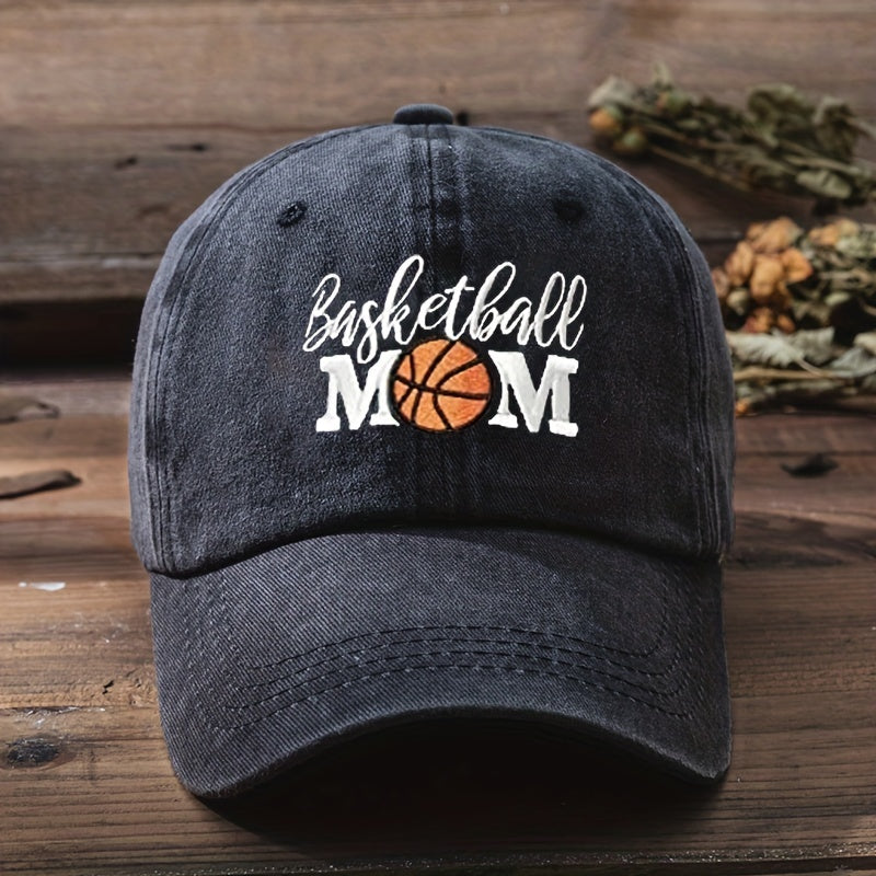Basketball Mom Embroidered Baseball Cap Distressed Dad Hat