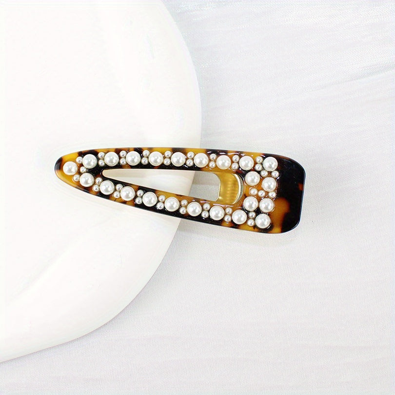 Vintage Faux Pearl Hair Clip for Women and Girls