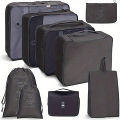 9 Pcs Lightweight Zipper Luggage Bags for Travel Organizers