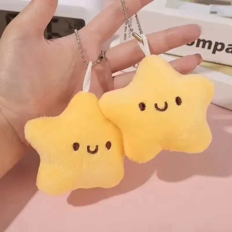 5pcs Plush Star Pendant Dolls Mixed Colors Backpack Charms