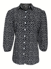  Boho Blouse Floral Print Puff Sleeve Shirt
