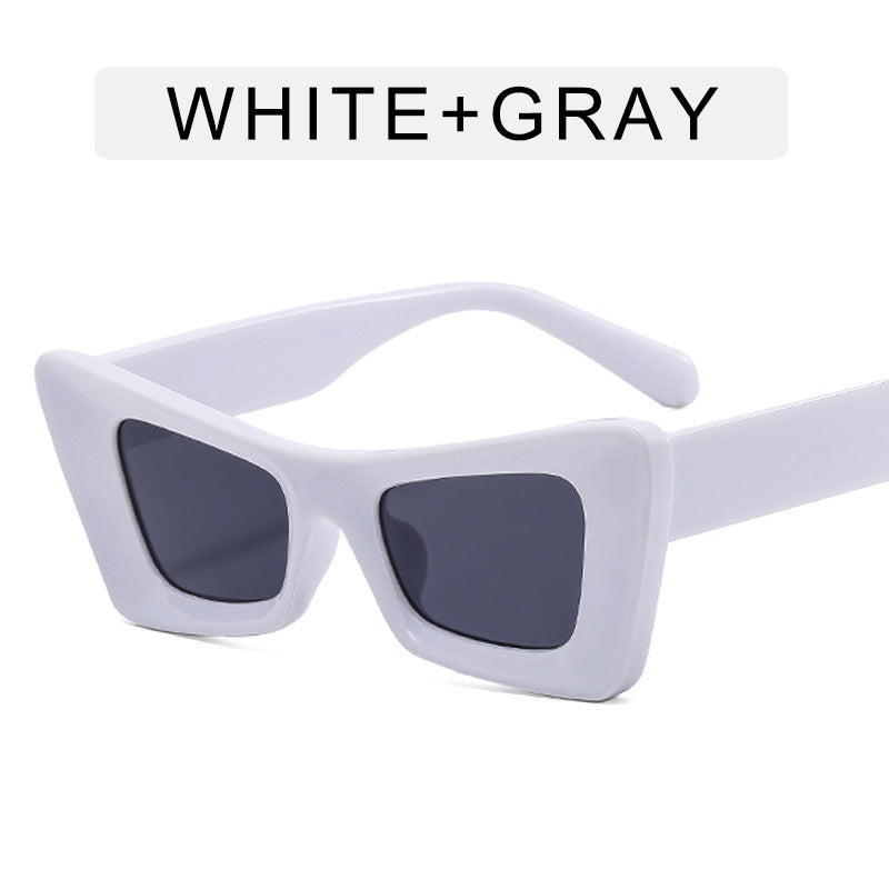 Cat Eye Wide Temple Sunglasses Triangle Glasses Concave Hip Hop Sunglasses