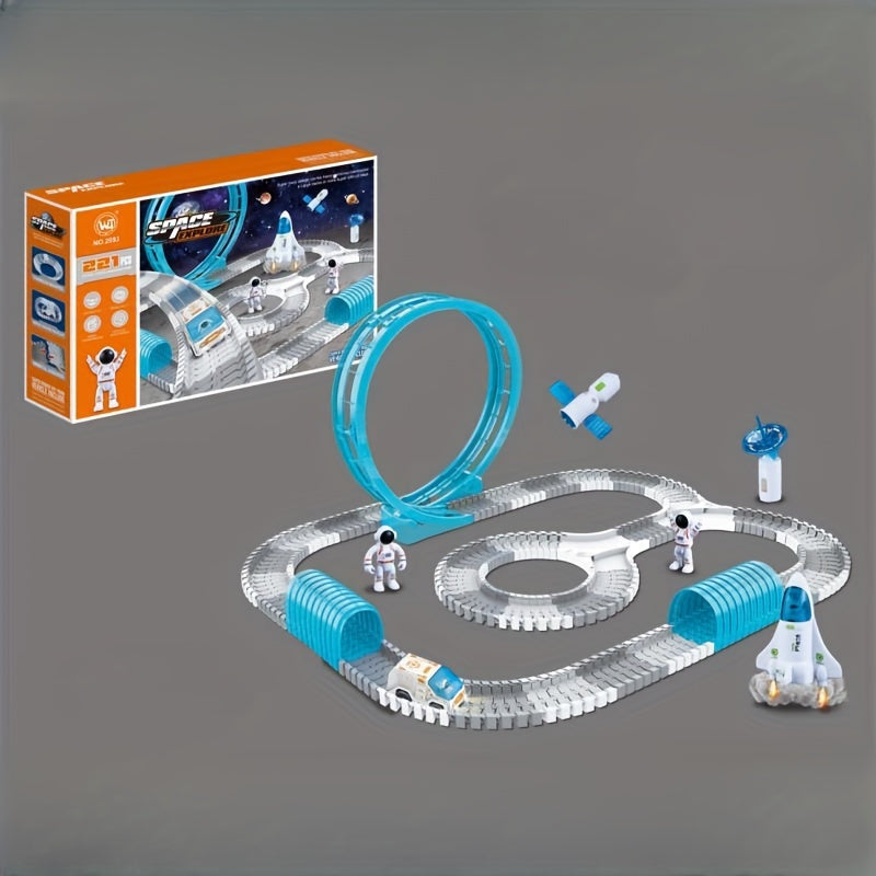 221pcs Space Train Track Set with Astronauts and Space Car