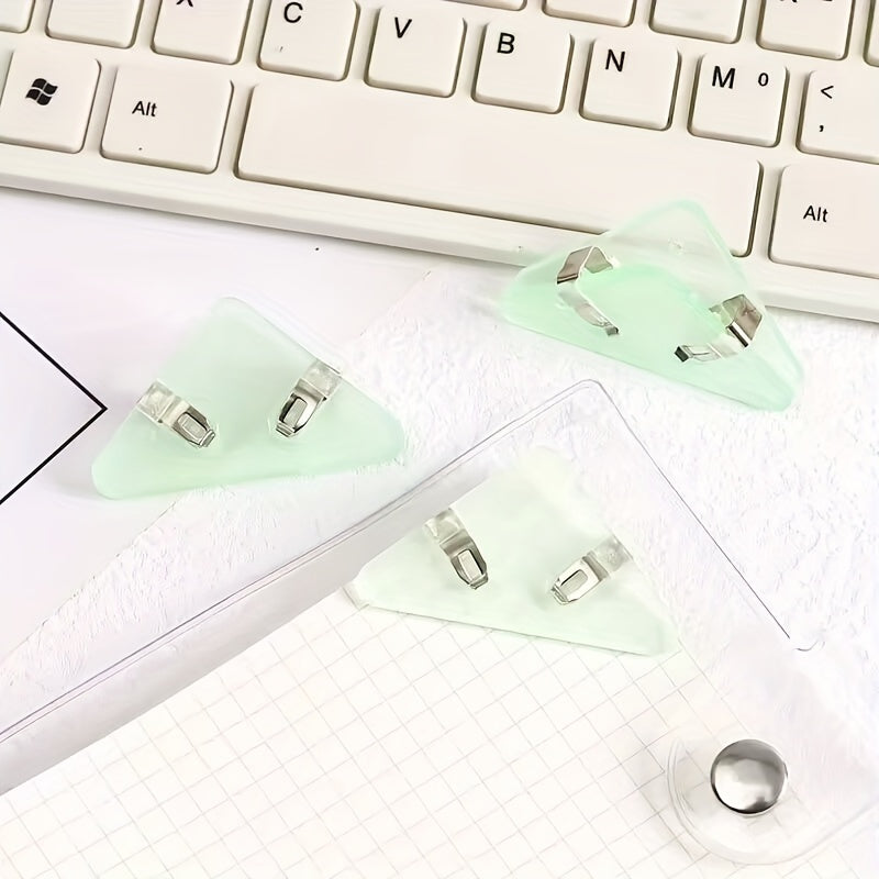 Acrylic Triangle Clip Set - Anti Roll Corner Clip for Office Documents