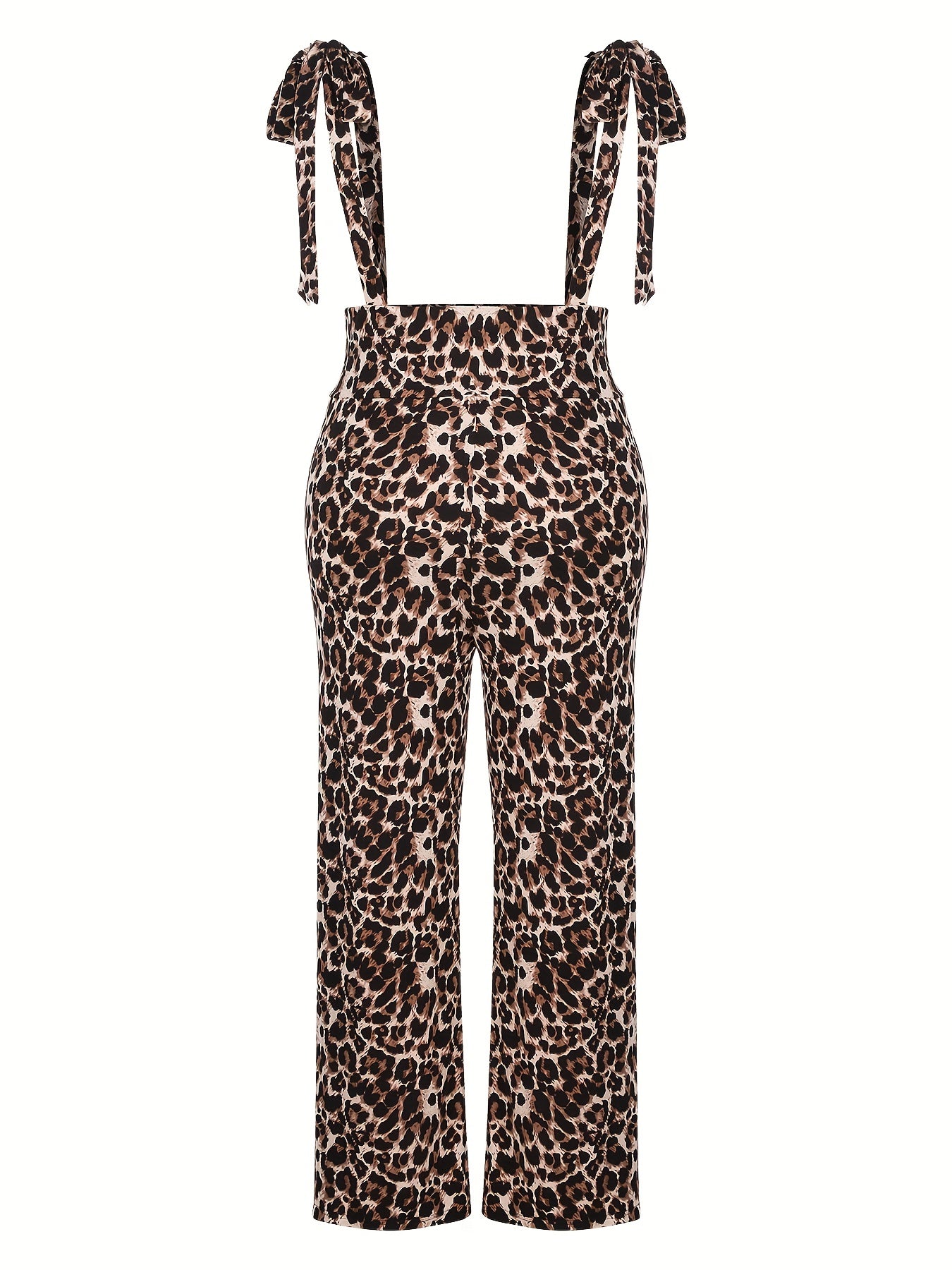  Leopard Print Wide Leg Jumpsuit