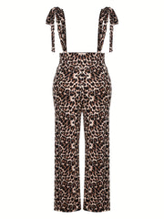 Leopard Print Wide Leg Jumpsuit