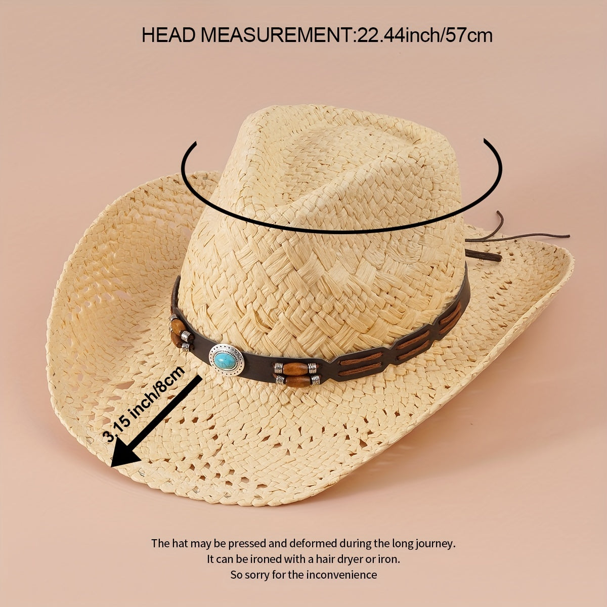 Cowboy Hat Straw Hollow Crochet Sun Hat Breathable Cowgirl Jazz Hats