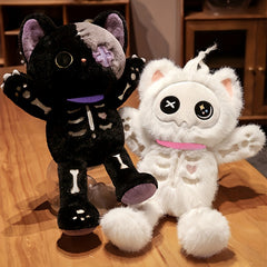 Skeleton Cat Plush Toy Stuffed Doll Halloween Gift
