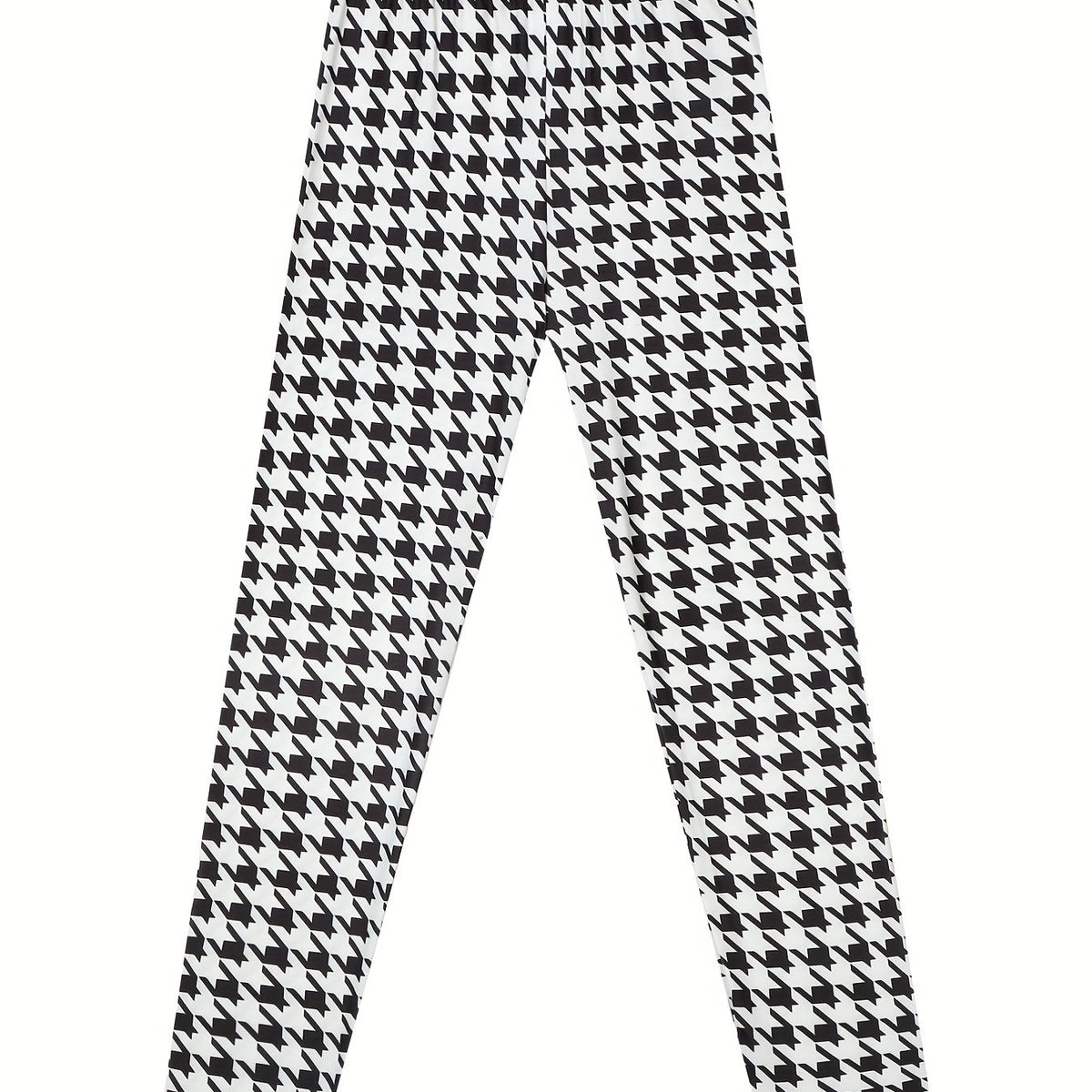 Girls Houndstooth Leggings Slim Fit Stretchy Casual Pants