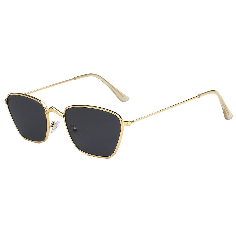 Vintage Small Cat Eye Sunglasses Metal Frame Rectangle Sun Glasses