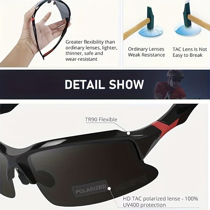 Men's UV400 Polarized Sports Glasses for Cycling Golf Fishing