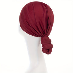 Top Knot Turban Cap Solid Elastic Head Wraps Casual Breathable Head Scarf