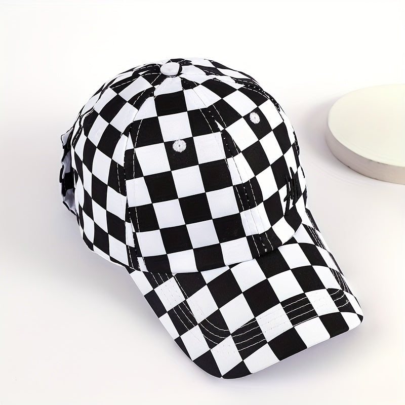 Plaid Baseball Cap Lightweight Adjustable Sun Hats Unisex Casual Dad Hats
