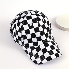 Plaid Baseball Cap Lightweight Adjustable Sun Hats Unisex Casual Dad Hats