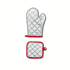 2pcs Pizza Pattern Oven Mitts Kitchen Baking Gloves