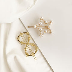 Heart Round Metal Hair Clip Geometric Hair Accessories for Girls