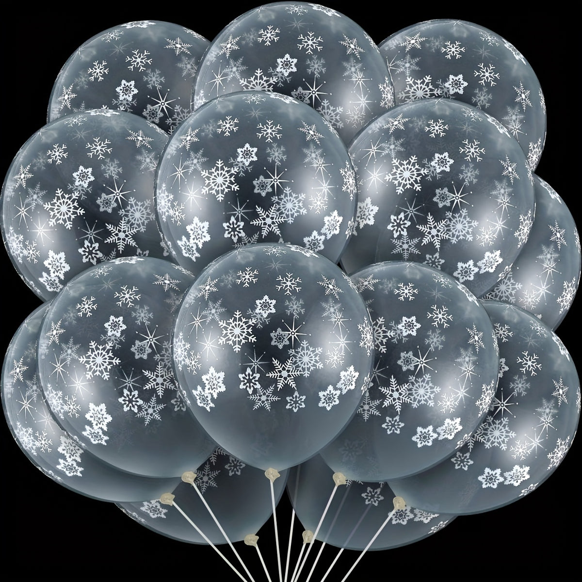 40pcs Snow Balloons Winter Clear Snow Latex Balloon