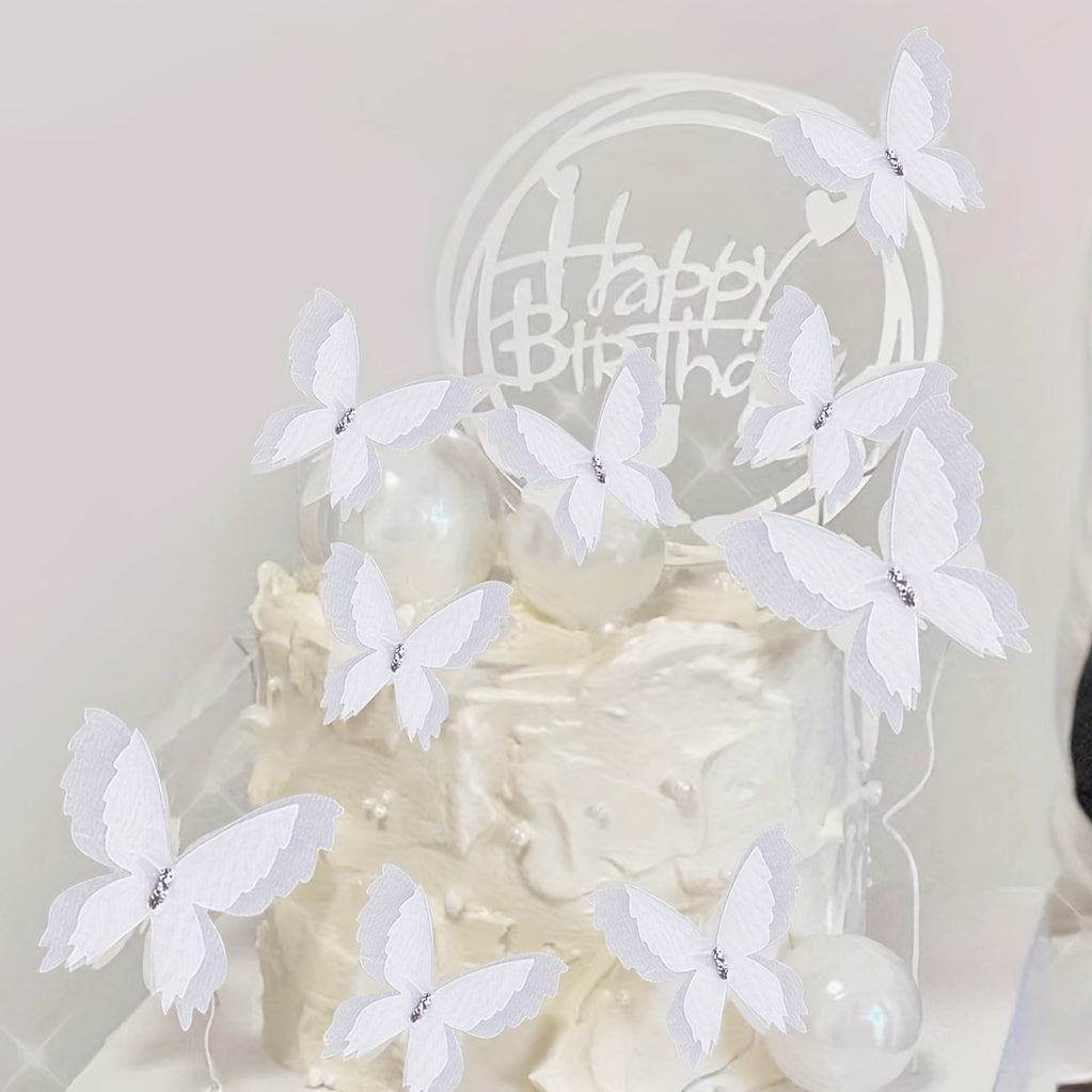 5pcs Butterfly Cake Toppers Metal Golden Cake Topper For Girls Women's Birthday