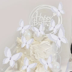 5pcs Butterfly Cake Toppers Metal Golden Cake Topper For Girls Women's Birthday