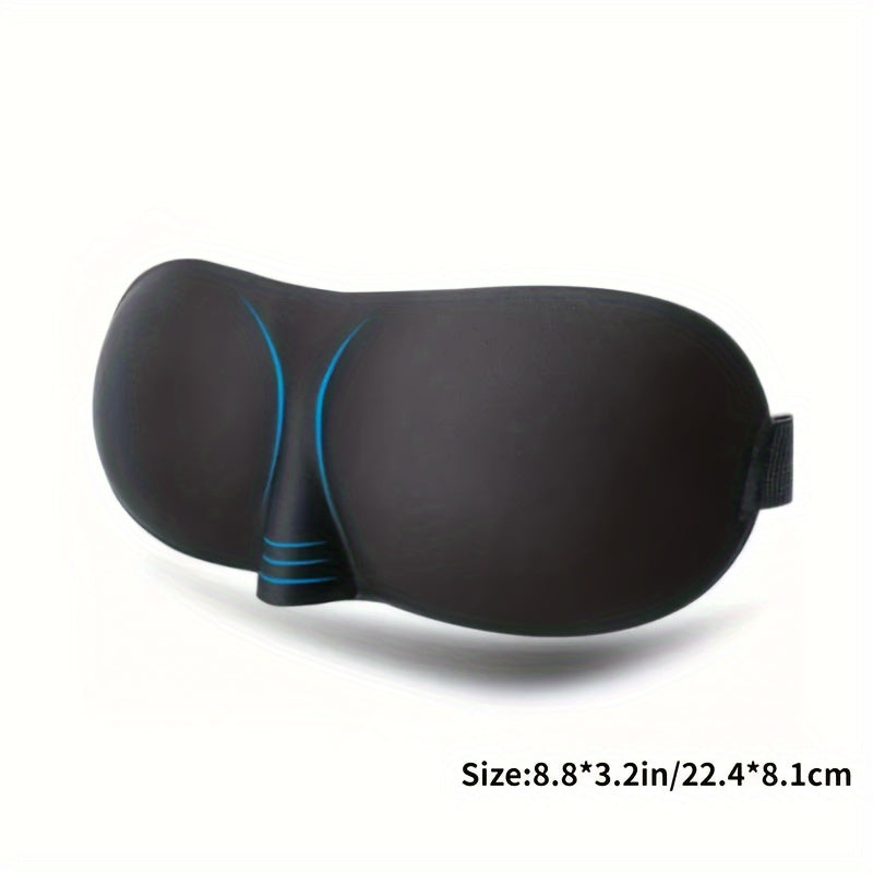 Soft Blackout Sleep Eye Mask 3D Contoured Blindfold with Adjustable Strap