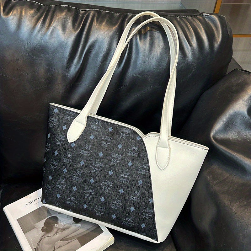 Vintage Printed Tote Bag Zipper Shoulder Bag Sweet Girl's