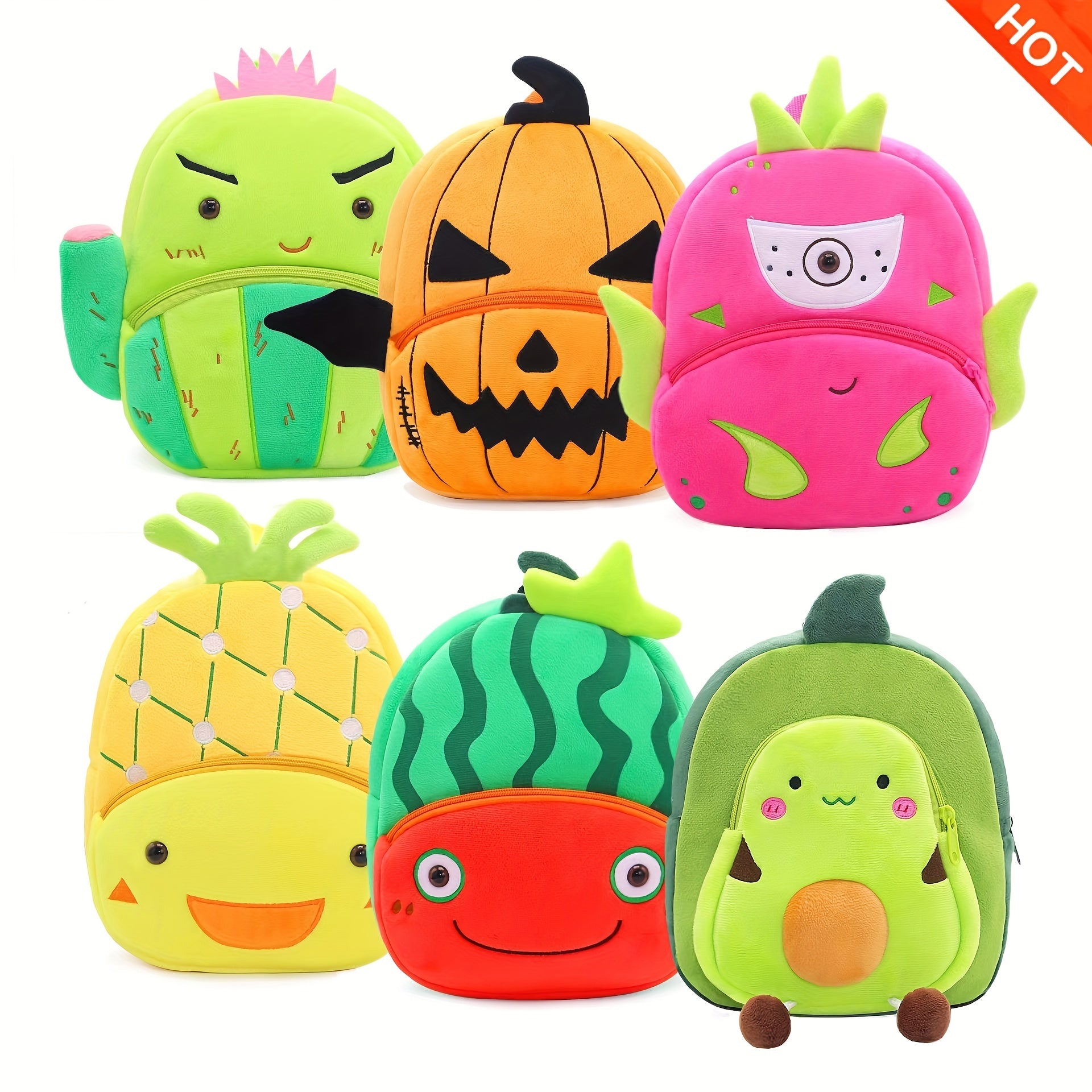 Cartoon Plush School Bag for Boys and Girls