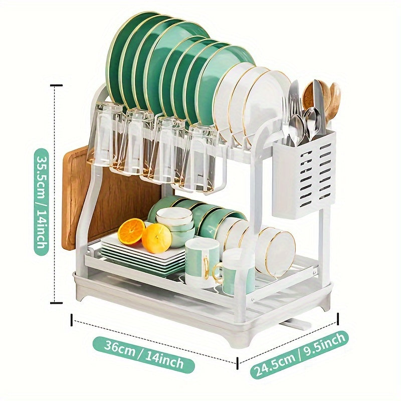 Double Layer Storage Rack with Cutting Board