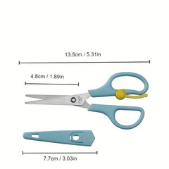 2pcs Stainless Steel Scissors With Cover - Ideal for School, Office, Home