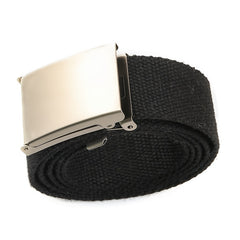 Canvas Leather Belt with Metal Buckle for Men