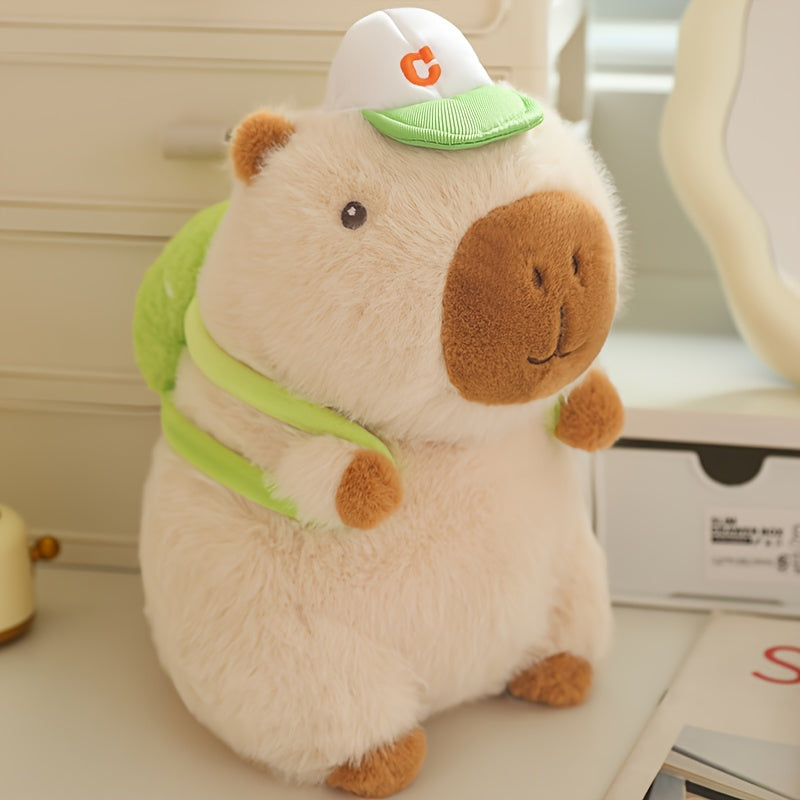 Llama Plush Doll Green Cap Scarf Soft Stuffed Animal Toy