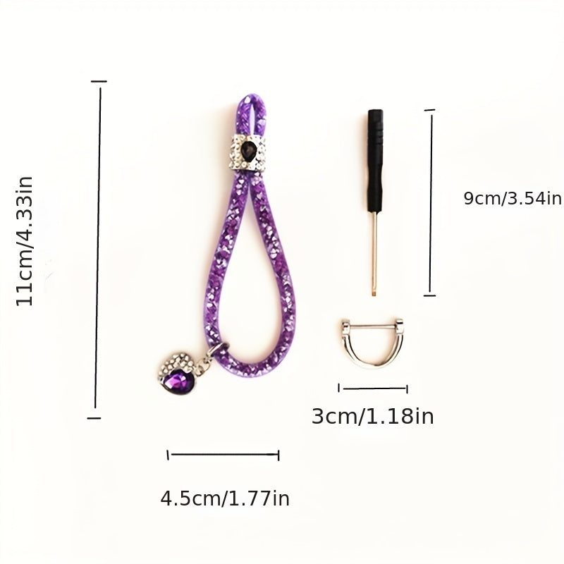 Heart Shaped Rhinestone Keychain Car Inner Decoration Keychain