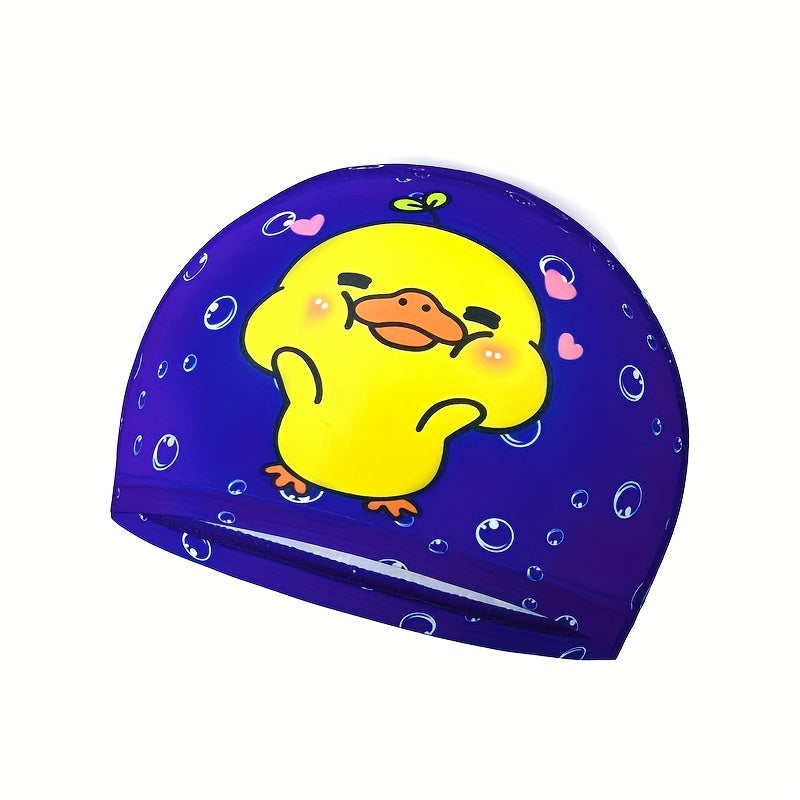Kids Cartoon Waterproof Swimming Cap Mermaid Duck Deer Ear Protection
