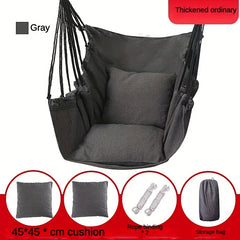Indoor Outdoor Cotton Hammock Swing Chair Comfortable Durable Sturdy