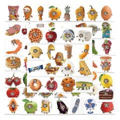 Funny Food Cat Head Stickers Waterproof Stickers