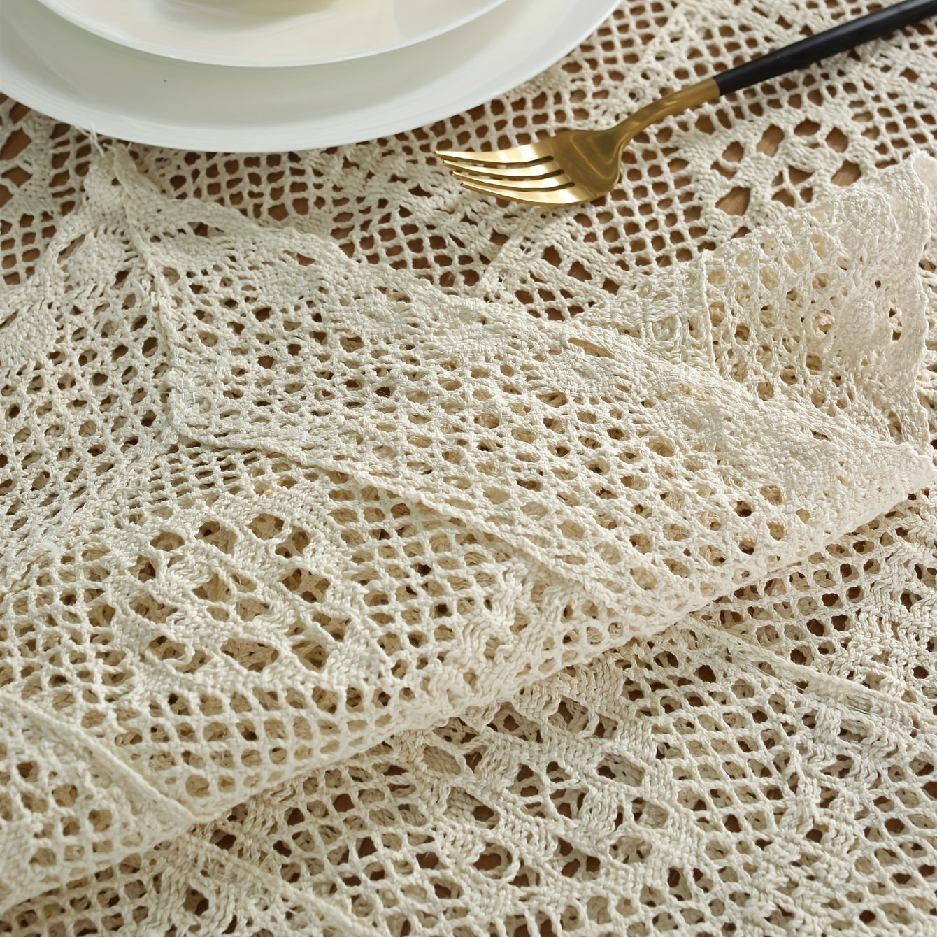 Bohemian Crocheted Cotton Tablecloth for Home Decor