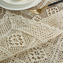 Bohemian Crocheted Cotton Tablecloth for Home Decor