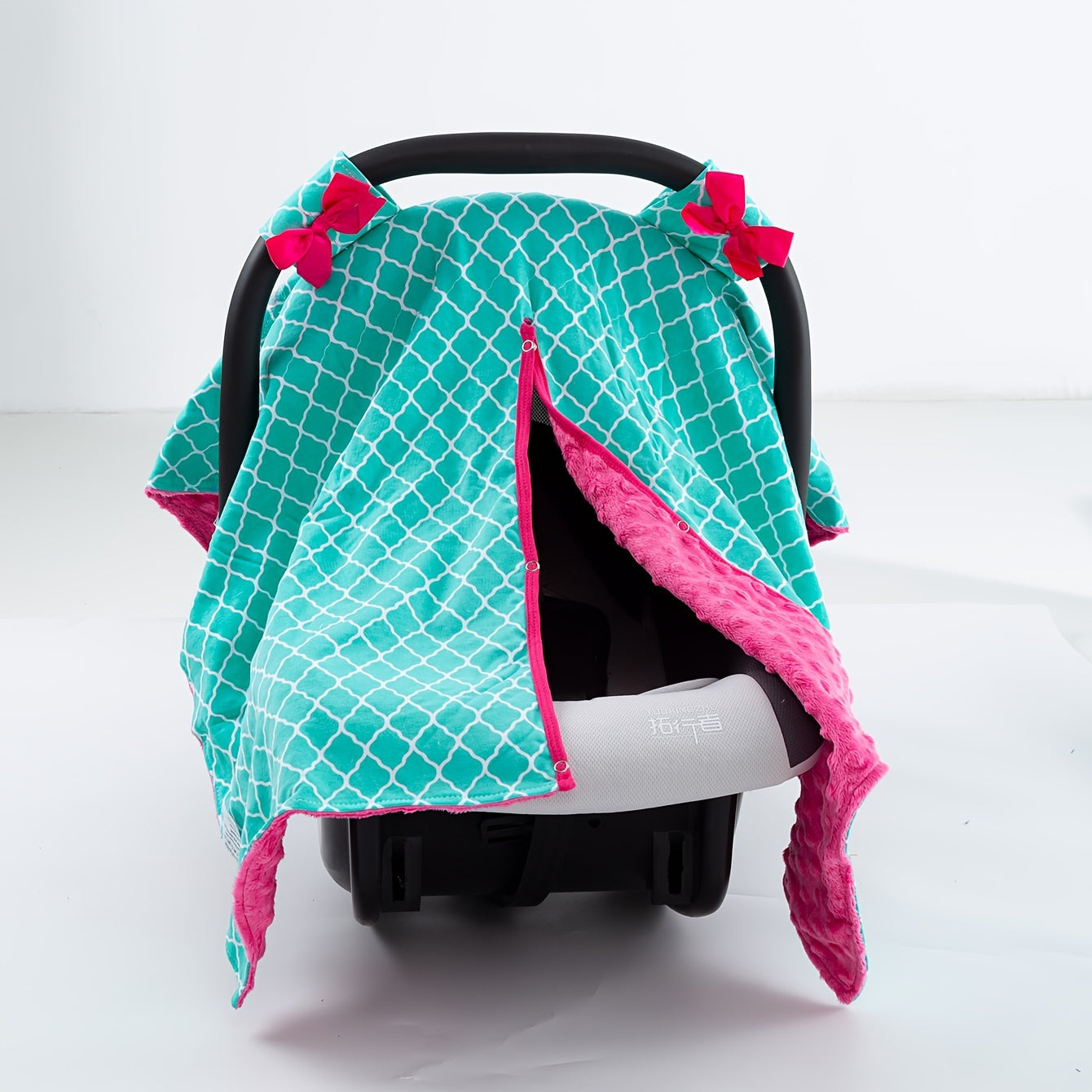 Green Plaid Print Car Seat Sunshade Cover for Girls