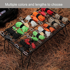 5M Reflective Camping Rope with Pulley, Reusable Tent Tie Down Rope