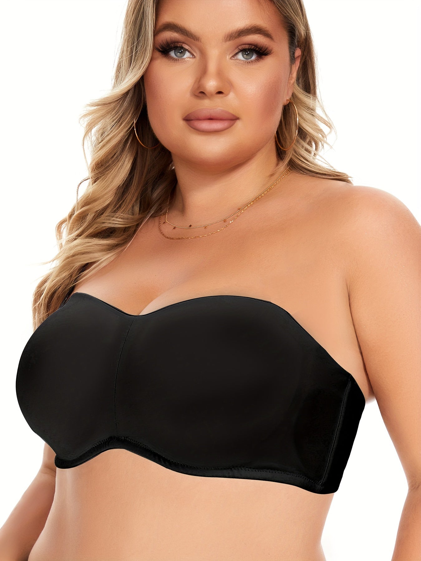  Strapless Underwire Bra w/ Removable Pads & Translucent Straps