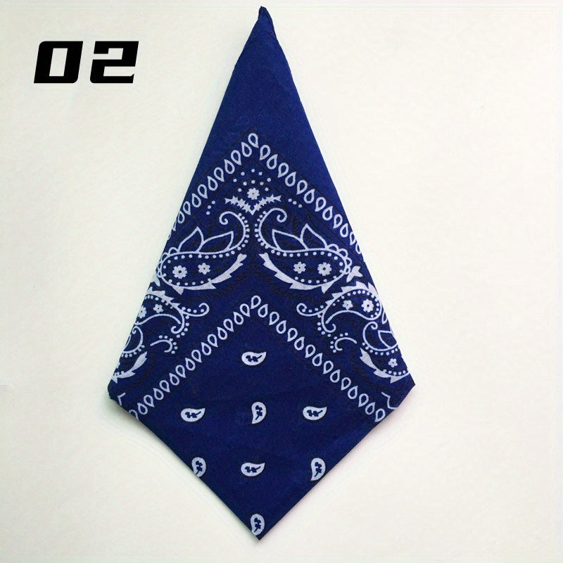 Paisley Print Bandana Vintage Head Scarf Neckerchief Cowboy Cowgirl Head Wrap