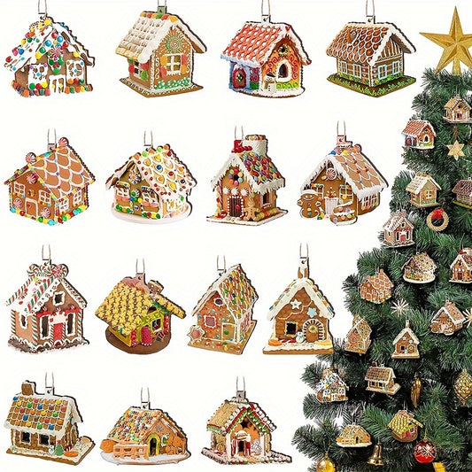 30pcs Wooden Christmas Tree Hanging Ornaments