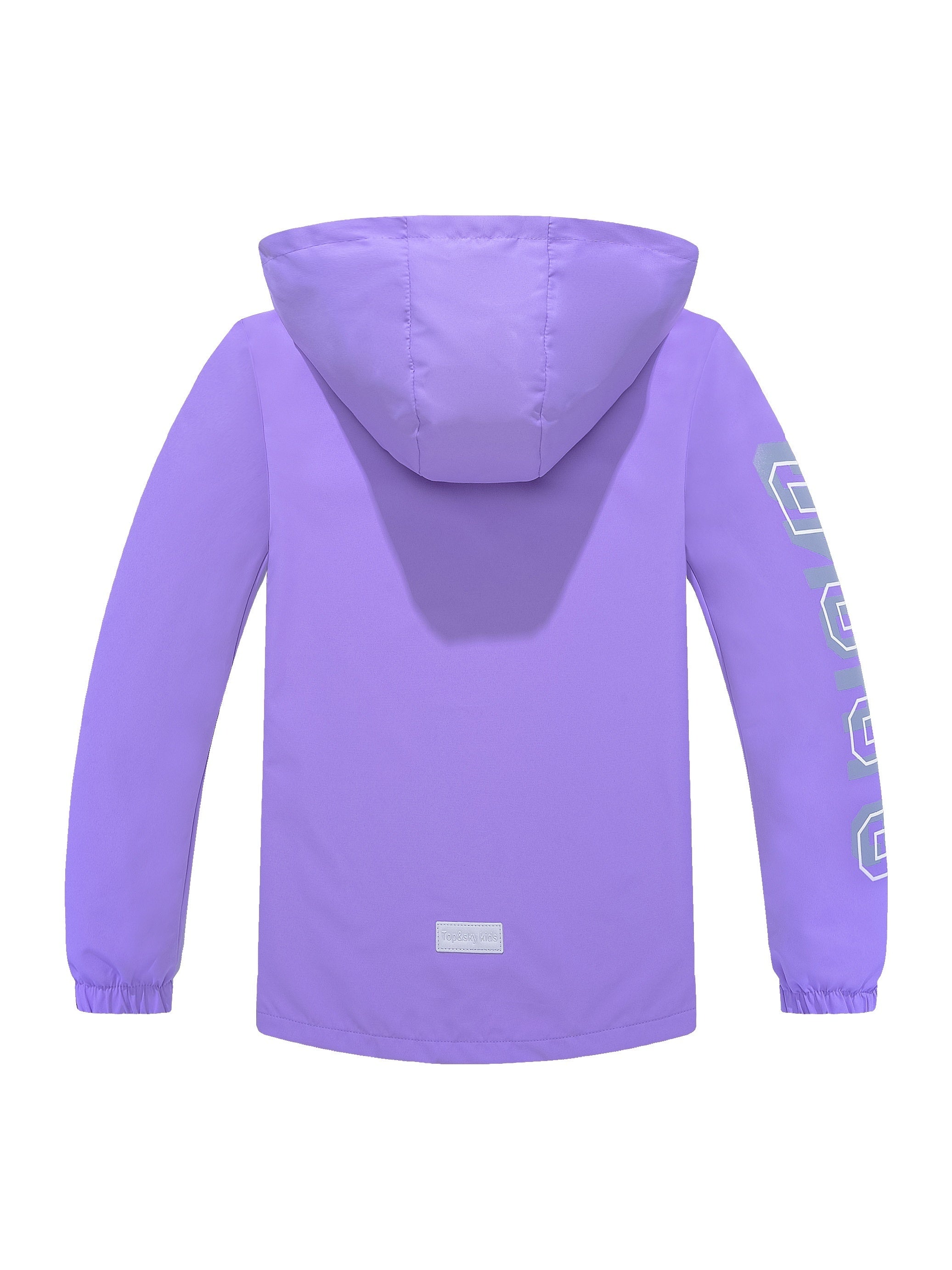 Boys Letter Zip Up Hooded Jacket Raincoat Windbreaker Lightweight