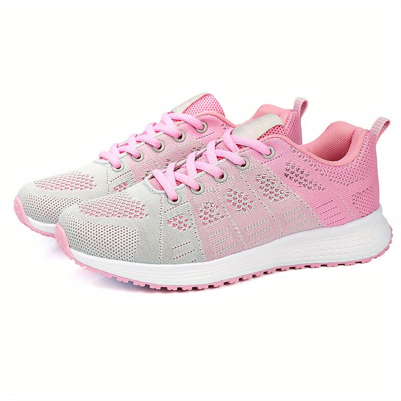 Mesh Ombre Lace Up Casual Sneakers Women's Footwear