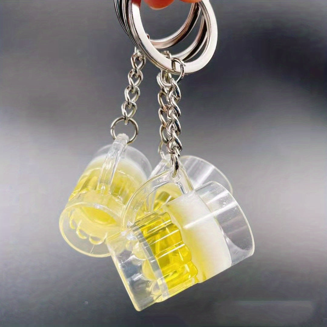 Draft Beer Cup Keychain Bag Hanging Decoration Pendant Gift